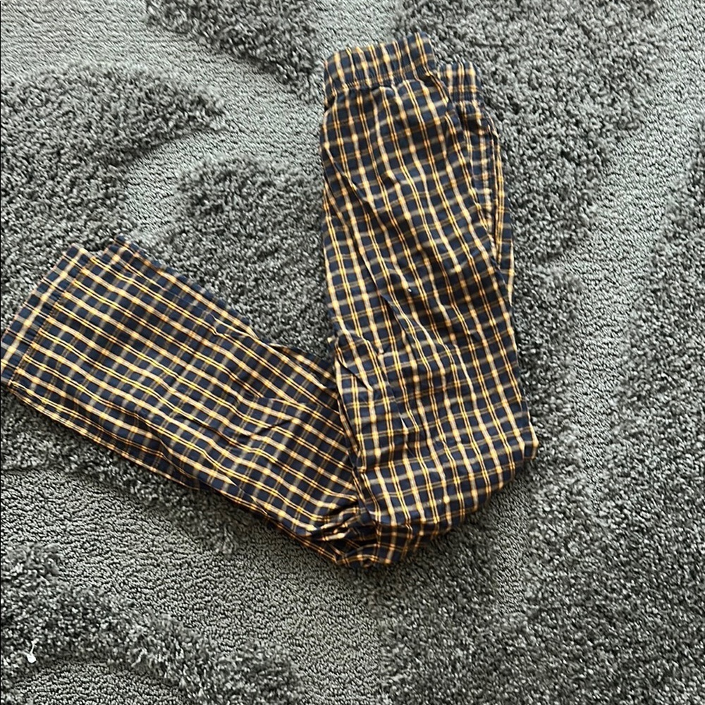 Women’s Small Black & Yellow Plaid Pajama Pants Sleep Lounge Pants Soft Cozy
